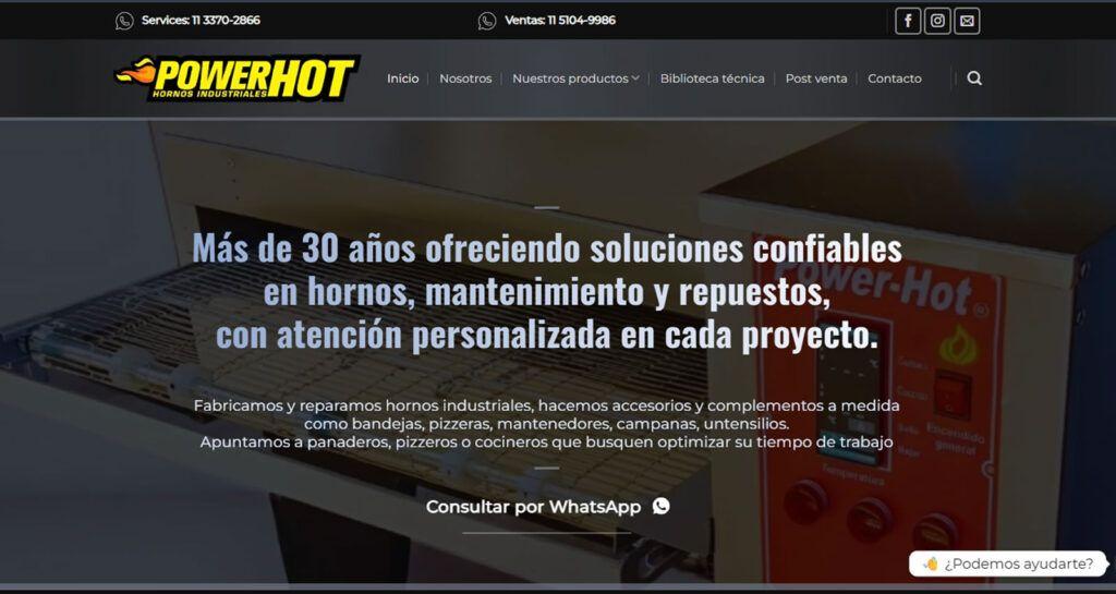 HORNOS POWER HOT DISEÑO DE PÁGINA WEB